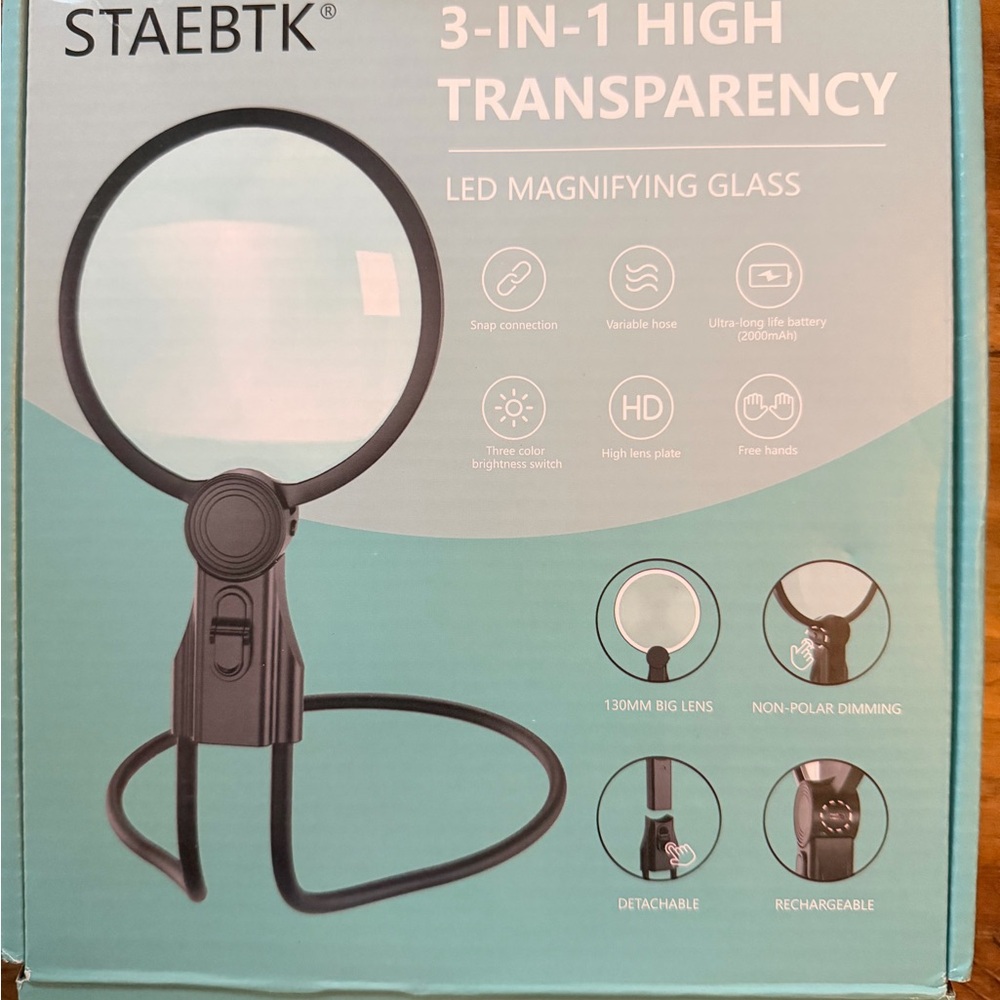 Black 3-in-1 LED Magnifying Glass